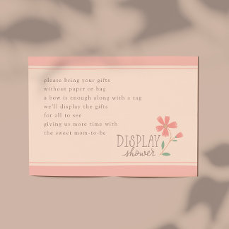 Little Bud Floral Hand Lettering Display Shower Enclosure Card