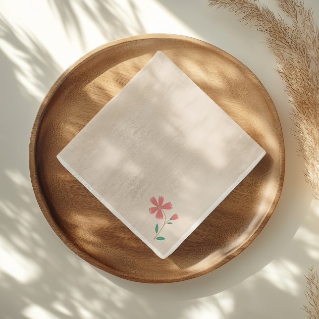 Little Bud Floral Hand Lettering Napkin (design mockup)