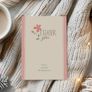 Little Bud Floral Hand Lettering Thank You Card