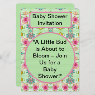 Little Bud is Blooming: Baby Shower  Invitation