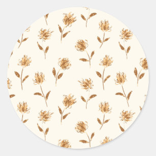 Little Budding Queen Annes - cottage core pattern. Classic Round Sticker