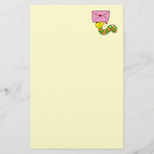 Little bug carrying a letter stationery