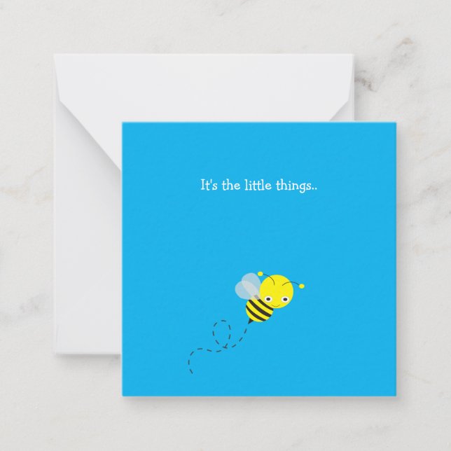 Little Bumble Bee Mini Thank You Note Card (Front)