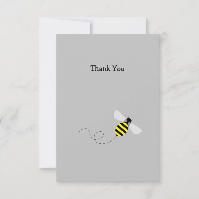 Little Bumble Bee Thank You Note Card (Front)