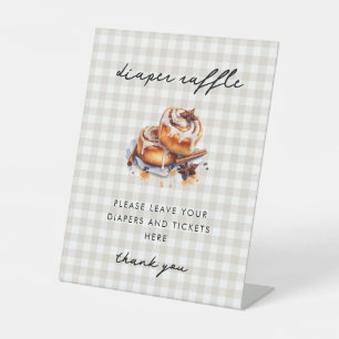 Little Bun in the Oven Baby Shower Diaper Raffle  Pedestal Sign