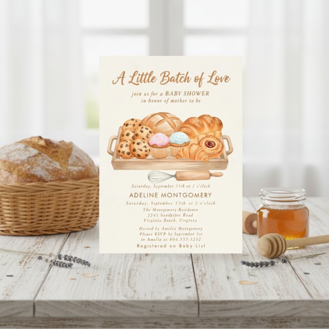 Little Bun in the Oven Bakery Baby Shower Invitation (Creator Uploaded)