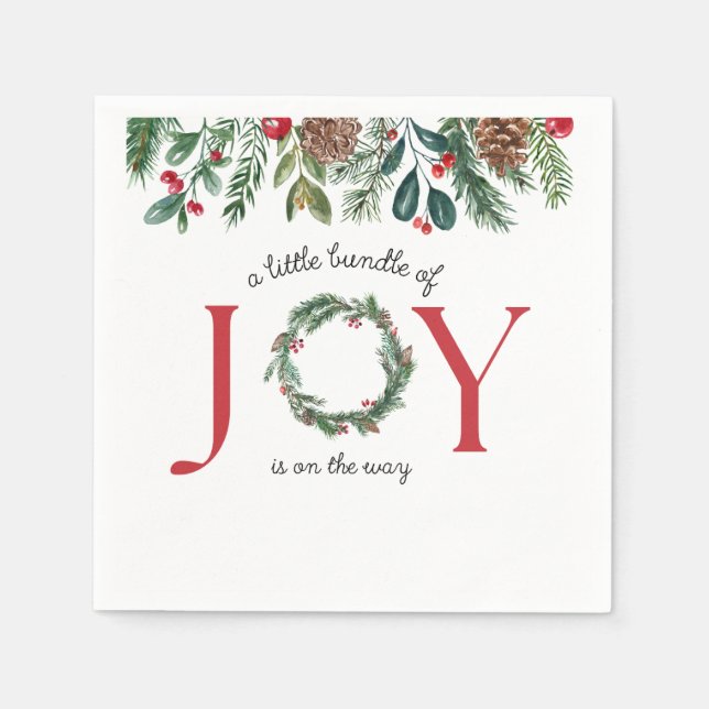 Little Bundle of JOY Baby Shower napkins (Front)