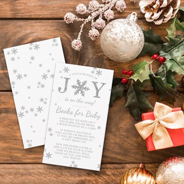 Little Bundle Of Joy Christmas Baby Shower Book Enclosure Card (Creator Uploaded)