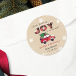 Little Bundle of Joy | Christmas Baby Shower Classic Round Sticker<br><div class="desc">Celebrate in style with these trendy baby shower stickers. The design is easy to personalise with your own wording and your family and friends will be thrilled when they see these fabulous stickers.</div>