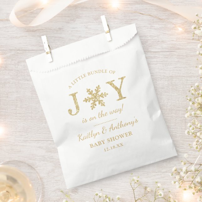 Little Bundle Of Joy Christmas Baby Shower Favour Bags (Clipped)