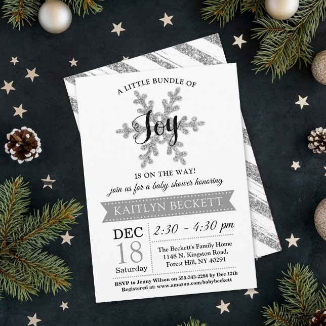 Little Bundle Of Joy Christmas Baby Shower Invitation (Creator Uploaded)