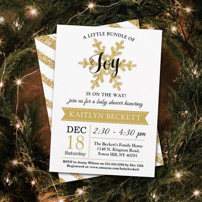 Little Bundle Of Joy Christmas Baby Shower Invitation (Creator Uploaded)
