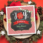 "Little Bundle Of Joy" Christmas Baby Shower Napkin<br><div class="desc">Celebrate in style with these trendy baby shower napkins. This design is easy to personalise with your special event wording and your guests will be thrilled when they see these fabulous napkins.</div>