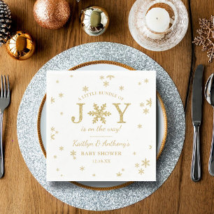 Little Bundle Of Joy Christmas Baby Shower Napkin