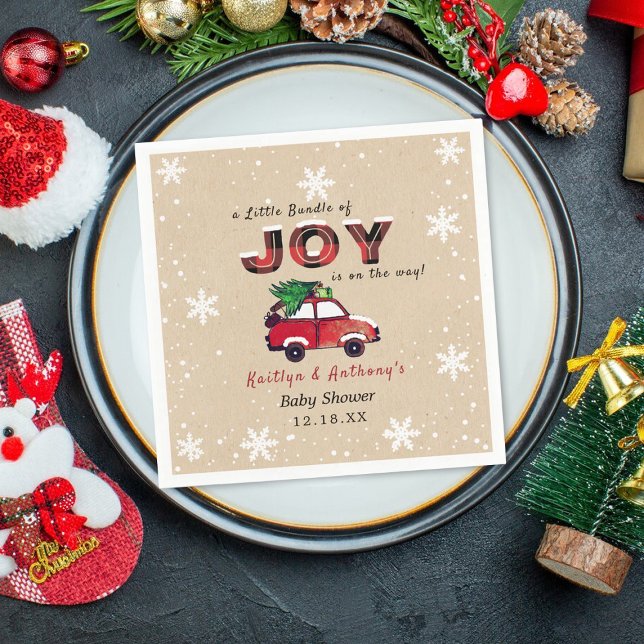 Little Bundle of Joy | Christmas Baby Shower Napkin (Creator Uploaded)