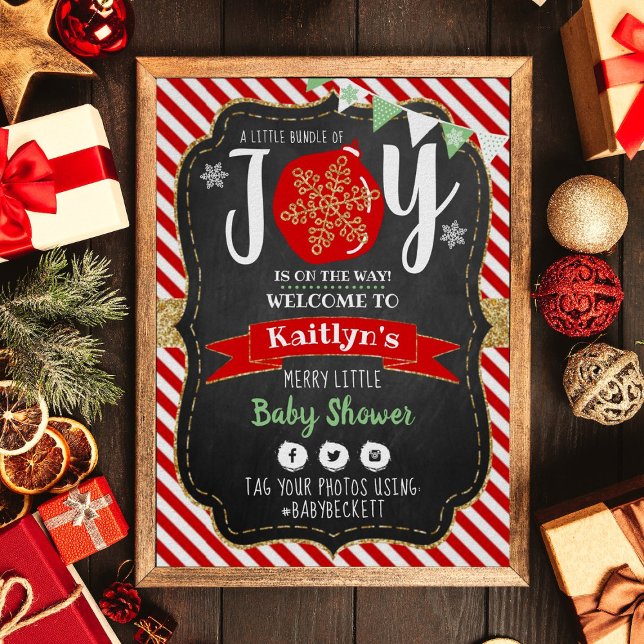 "Little Bundle Of Joy" Christmas Baby Shower Poster (Creator Uploaded)