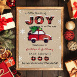 Little Bundle of Joy | Christmas Baby Shower Poster<br><div class="desc">Celebrate in style with this trendy baby shower welcome sign. The design is easy to personalise with your own wording and your family and friends will be thrilled when they see this fabulous party sign. Matching party items can be found in the collection.</div>