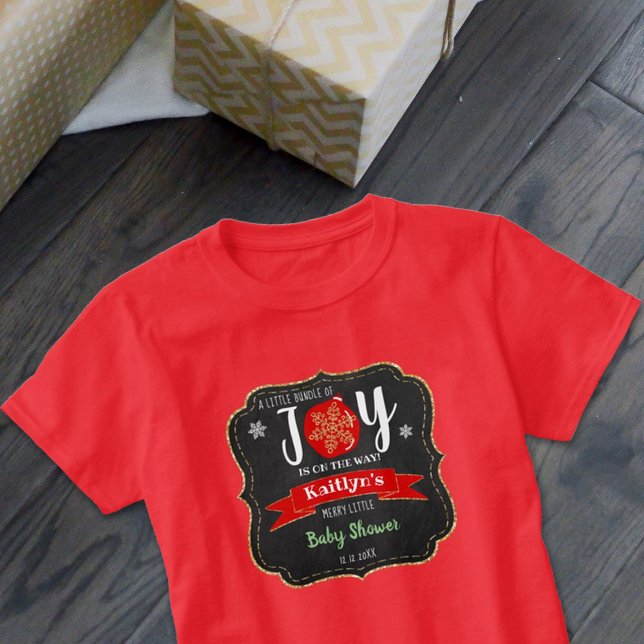 "Little Bundle Of Joy" Christmas Baby Shower T-Shirt (Creator Uploaded)