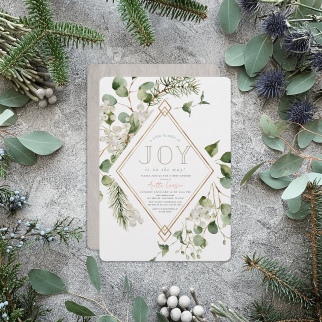 Little Bundle of Joy Eucalyptus Baby Shower Invitation (Creator Uploaded)