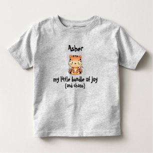 Little Bundle of Joy Playful Tiger Toddler T-Shirt