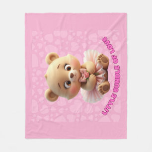 Little Bundle of Love – Cute Baby Bear in Tutu Des Fleece Blanket