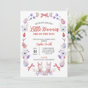 Little Bunnies Baby Shower, Easter Twin Shower Invitation
