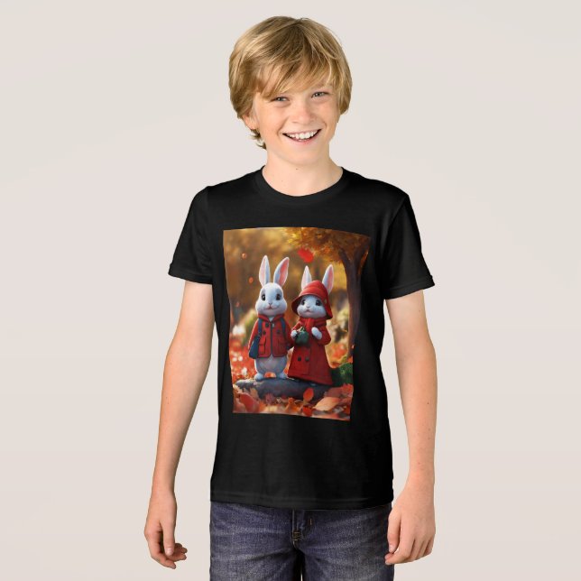 Little Bunnies design Tri-Blend Shirt (Front Full)