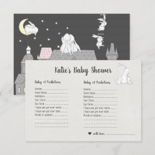 Little Bunnies Twins Baby Shower Guessing Game Invitation