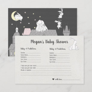 Little Bunnies Twins Baby Shower Guessing Game Invitation