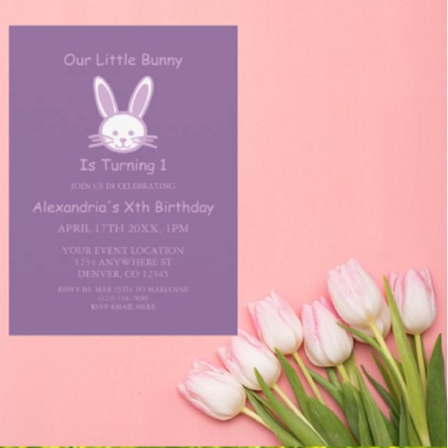 Little Bunny 1st Birthday Invitation (Creator Uploaded)