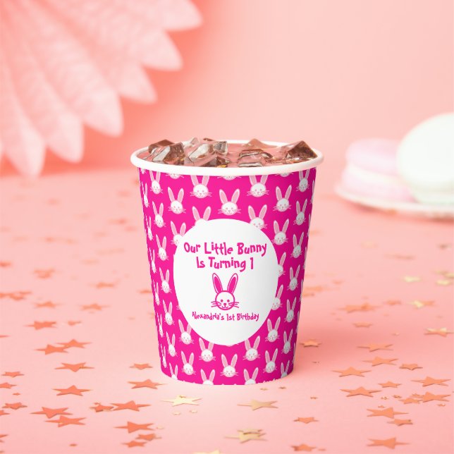 Little Bunny 1st Birthday Paper Cups (Insitu)