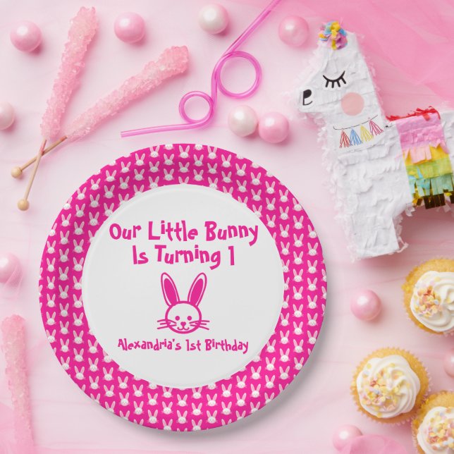 Little Bunny 1st Birthday Paper Plate (Party)