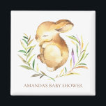 Little Bunny Baby Shower Favour  Magnet<br><div class="desc">Cute little bunny magnet for a Neutral woodland baby shower. Change the background by clicking on customise & use our colour picker!. Matching items available in our shop.</div>