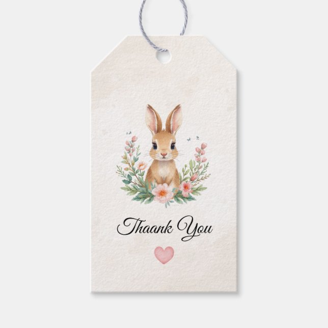 Little Bunny Baby Shower Favour Tag (Front)