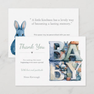 Little Bunny Blocks   Thank You Card