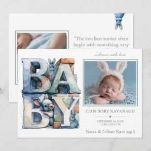 Little Bunny Blocks Welcome Invitation