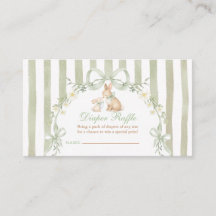 Little Bunny Daisy Cute Baby Shower Diaper Raffle