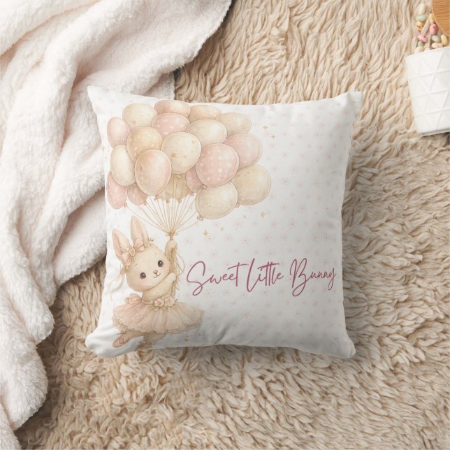 Little Bunny Decorative Birthday Pillow (Blanket)