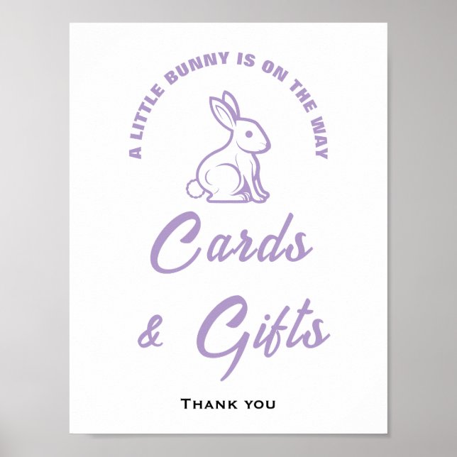 Little Bunny Easter Baby Shower Cards & Gifts Sign (Front)