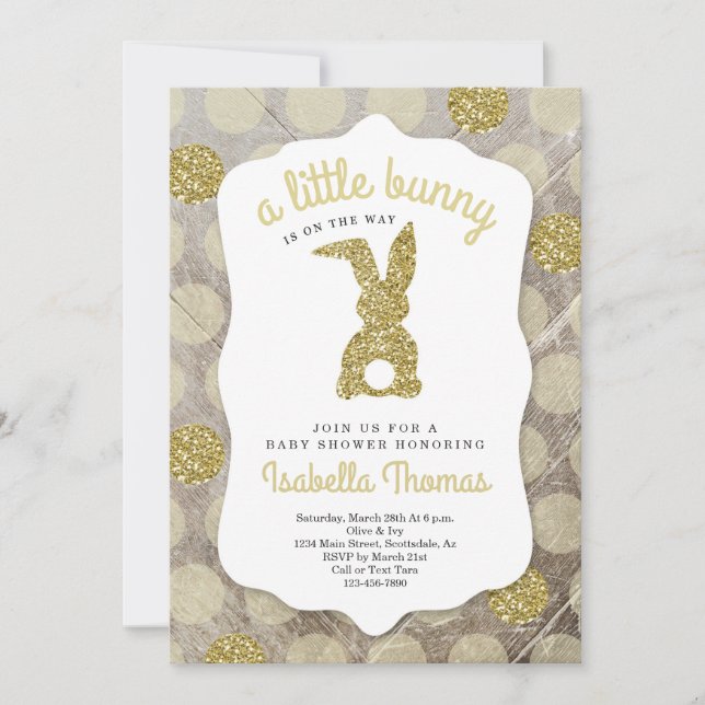 Little Bunny Easter Baby Shower Gender Neutral Invitation (Front)