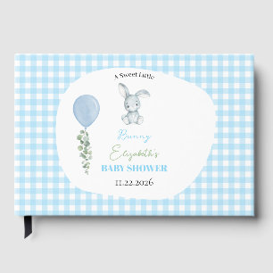 Little Bunny Eucalyptus Watercolor Baby Boy Shower Guest Book