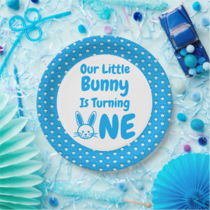 Little Bunny First Birthday Paper Plate