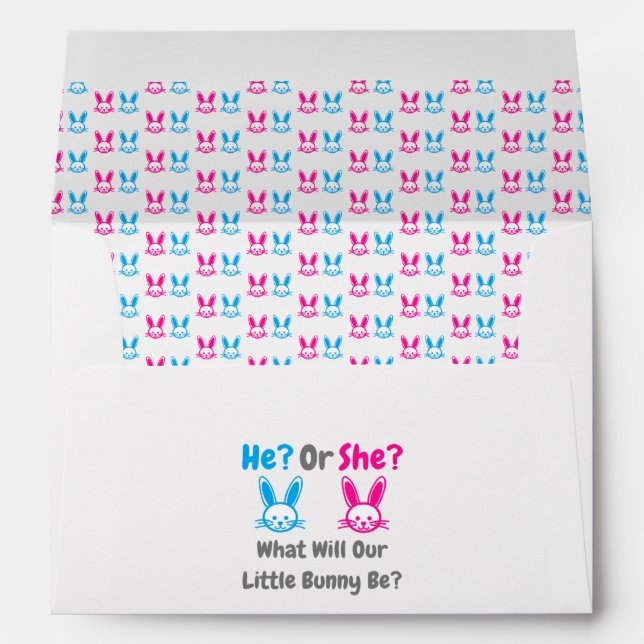 Little Bunny Gender Reveal Envelope (Back (Bottom))