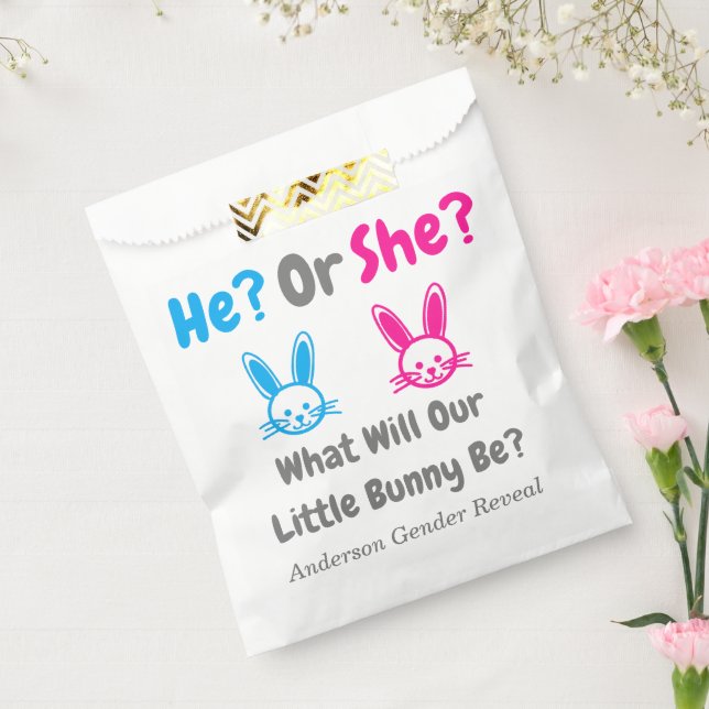Little Bunny Gender Reveal Favour Bags (Sealed)