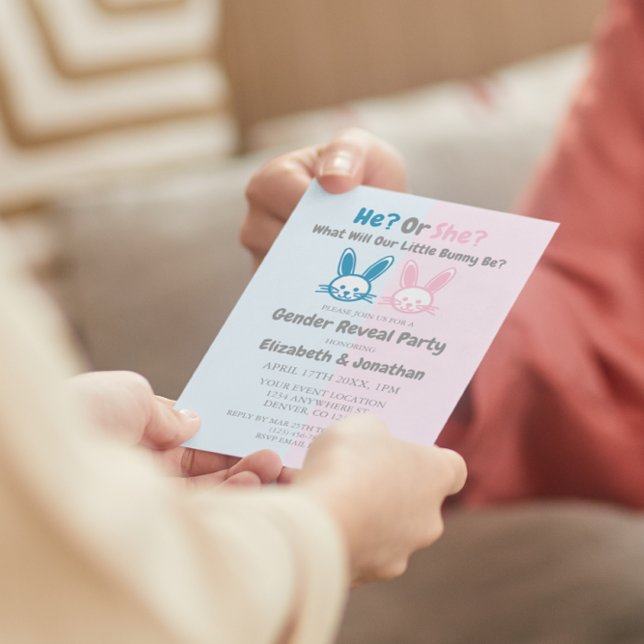 Little Bunny Gender Reveal Invitation (Creator Uploaded)