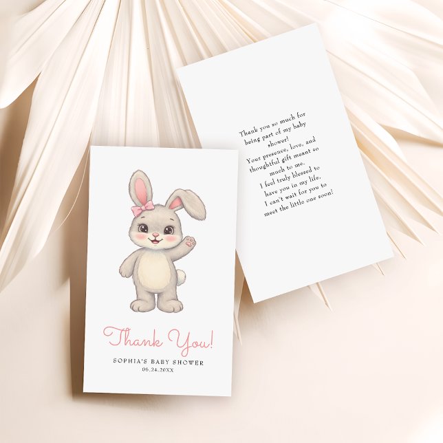 Little Bunny Girl Baby Shower Budget Thank You Card (Creator Uploaded)