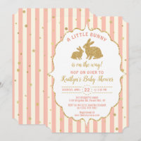 Little Bunny Girls Easter Baby Shower Invitation