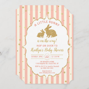 Little Bunny Girls Easter Baby Shower Invitation