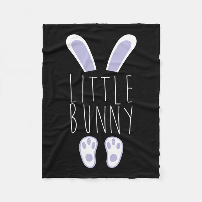 Little Bunny Happy Easter Egg Hunting Funny Easter Fleece Blanket (Front)