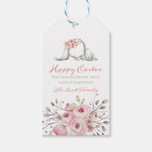 Little Bunny Happy Easter Personalised Custom Gift Tags